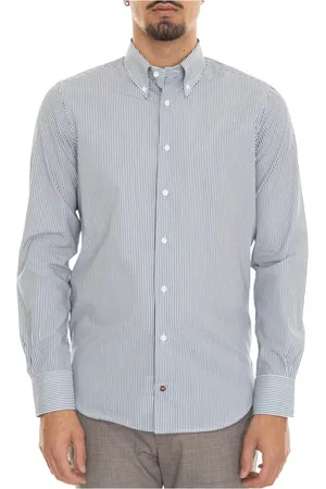 Carrel Homme, Chemises, Bleu, Taille: M Chemise à Rayures Casual à Boutons
