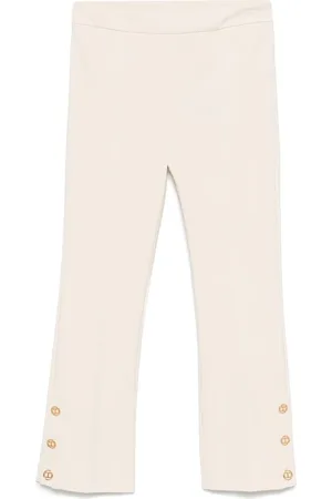 Twin-Set Femme, Pantalons, Blanc, Taille: 36 FR Pantalon slim avec boutons ovales