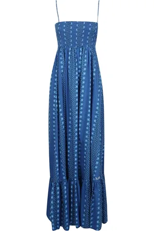 MC2 SAINT BARTH Femme, Robes, Bleu, Taille: 40 FR Robe Bleue en Coton Fabriquée en Chine