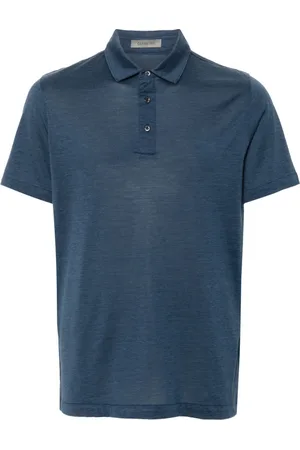 corneliani Homme, Tops, Bleu, Taille: M Polo Bleu en Soie et Coton