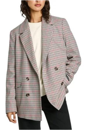 Pepe Jeans Femme, Vestes, Multicolore, Taille: 38 FR Veste Blazer Pied-de-poule Élégance Style