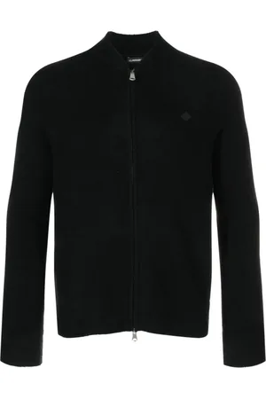 J Lindeberg Homme, Pulls, Noir, Taille: S Pull à logo en laine mérinos zippé noir