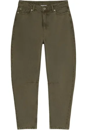 Halfboy Femme, Jeans, Vert, Taille: W27 Jean Jambe Banane Olive Foncé