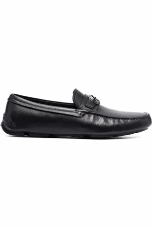 Giorgio Armani Homme, Chaussures, Noir, Taille: 46 EU Élégants Mocassins en Cuir Noir