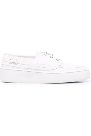 Sergio Rossi Femme, Chaussures, Blanc, Taille: 40 EU Baskets Basses en Cuir Blanc