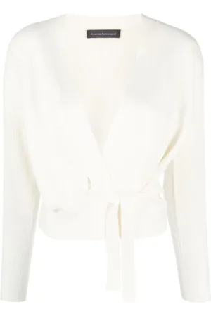 LORENA ANTONIAZZI Femme, Pulls, Blanc, Taille: 42 FR Cardigan en Cachemire Blanc