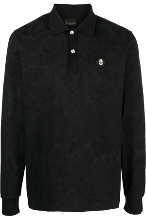 BILLIONAIRE Homme, Tops, Noir, Taille: L Polo noir à manches longues