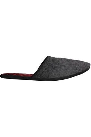 Dolce & Gabbana Homme, Chaussures, Noir, Taille: 44 EU Chaussures slip on en fausse fourrure noire