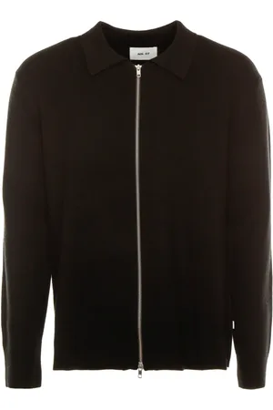 NN.07 Homme, Sweatshirts et sweats à capuche, Noir, Taille: M Gilet en tricot Milano à fermeture éclair