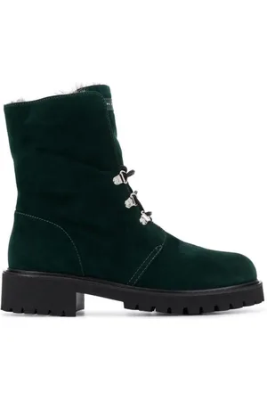 Giuseppe Zanotti Femme, Chaussures, Vert, Taille: 37 EU Bottines en Cuir Vert avec Fourrure