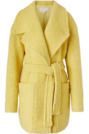 GENNY Femme, Manteaux, Jaune, Taille: 36 FR Élégant caban en laine mélangée