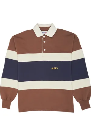 Autry Homme, Tops, Brun, Taille: L Polo Rugby à Rayures