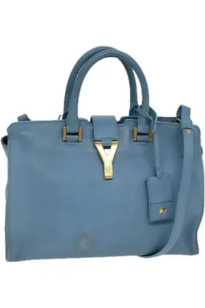 Saint Laurent Femme, Pre-owned, Bleu, Taille: ONE Size Pre-owned Cuir sacs-main