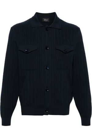 BRIONI Homme, Vestes, Bleu, Taille: XL Pull Bleu à Zip Style Décontracté