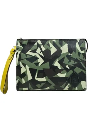 Fendi Homme, Pre-owned, Vert, Taille: ONE Size Pre-owned Cuir pochettes-minaudieres