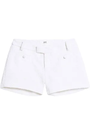 Ami Femme, Shorts, Blanc, Taille: 34 FR Shorts Mini en Laine Blanc Casual