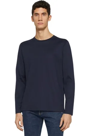 Dondup Homme, Tops, Bleu, Taille: 2XL T-shirt à Manches Longues en Jersey de Coton