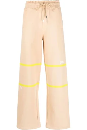 GCDS Femme, Pantalons, Brun, Taille: 38 FR Pantalons de survêtement Marron avec Logo Style Décontracté