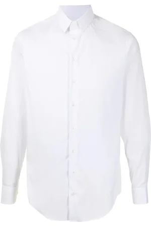 Giorgio Armani Homme, Chemises, Blanc, Taille: 5XL Chemise Blanche Élégante à Manches Longues