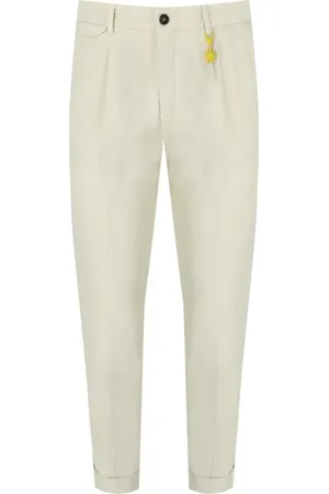 Manuel Ritz Homme, Pantalons, Blanc, Taille: L Pantalon Skinny Crème avec Fermeture Éclair