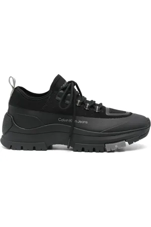 Calvin Klein Homme, Chaussures, Noir, Taille: 41 EU Baskets Décontractées à Lacets Noirs