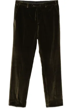 BRIONI Homme, Pantalons, Vert, Taille: XL Pantalon en Velours Vert en Mélange de Coton