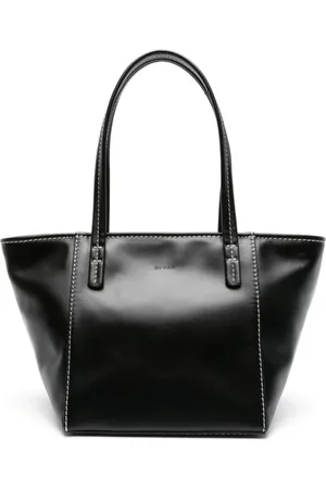 By Far Femme, Sacs, Noir, Taille: ONE Size Sac Fourre-Tout en Cuir Noir Décontracté