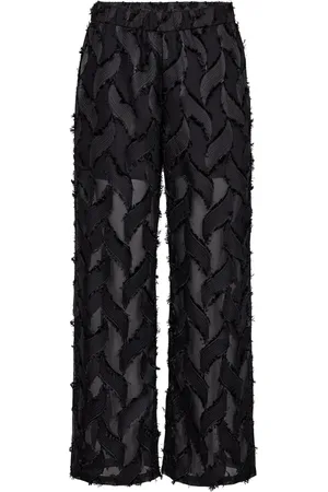 Co`Couture Femme, Pantalons, Noir, Taille: 44 FR Pantalon large noir avec détails à franges