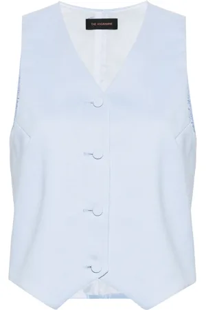 Andamane Femme, Vestes, Bleu, Taille: 36 FR Débardeur Élégant Bleu