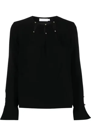 Simkhai Femme, Blouses et Chemises, Noir, Taille: 38 FR Chemisier cocktail en crêpe noir