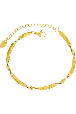 Dansk Copenhagen Femme, Accessoires, Jaune, Taille: ONE Size Bracelet Herringbone Imperméable Plaqué Or