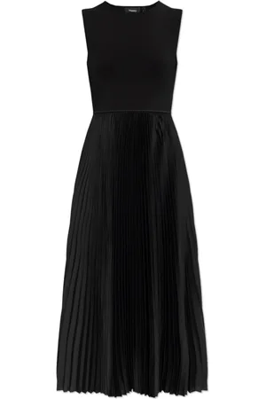 THEORY Femme, Robes, Noir, Taille: 38 FR Robe avec jupe plissée