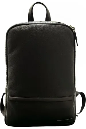 HARMONT&BLAINE Homme, Sacs, Noir, Taille: ONE Size SAC À DOS Homme EN Cuir Noir Avec Logo Tone-On-Tone SUR LE Devant