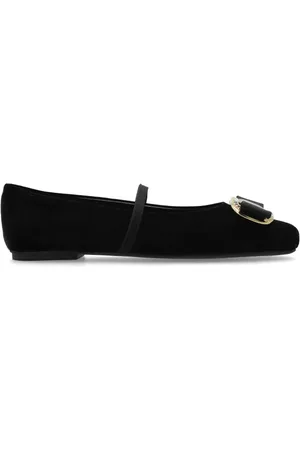 Salvatore Ferragamo Femme, Chaussures, Noir, Taille: 38 1/2 EU Ballerines Zina