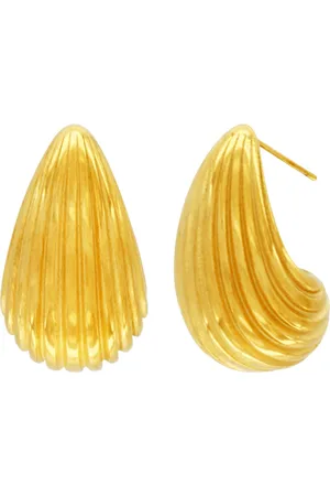 Dansk Copenhagen Femme, Accessoires, Jaune, Taille: ONE Size Boucles doreilles Paisley Ripple plaquées or