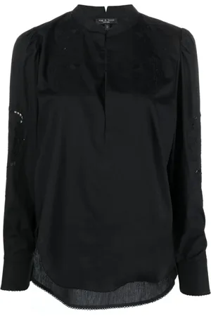 RAG&BONE Femme, Blouses et Chemises, Noir, Taille: 38 FR Chemisier Décontracté en Coton Noir