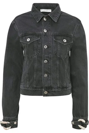 J.W.Anderson Femme, Vestes, Noir, Taille: 38 FR Veste Trucker en Denim Noir
