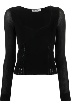 Simkhai Femme, Blouses et Chemises, Noir, Taille: 36 FR Élégante Chemisier Noir en Viscose