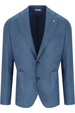 Manuel Ritz Homme, Vestes, Bleu, Taille: M Veste Bleue en Laine à Un Bouton