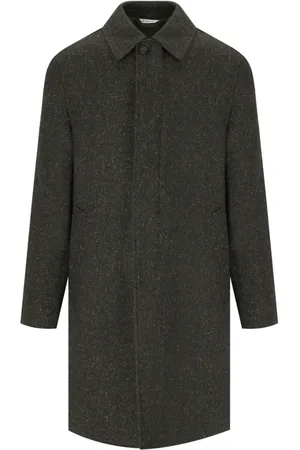 Manuel Ritz Homme, Manteaux, Vert, Taille: M Manteau vert en laine mélangée avec fermeture boutonnée cachée
