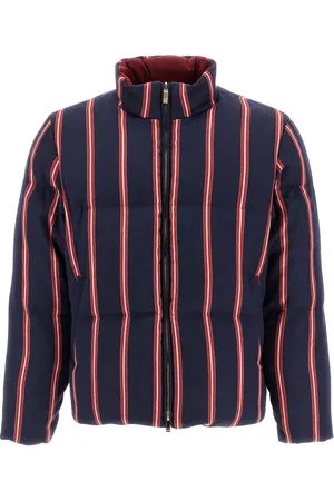 Thom Browne Homme, Vestes, Bleu, Taille: S Doudoune Réversible à Col Montant