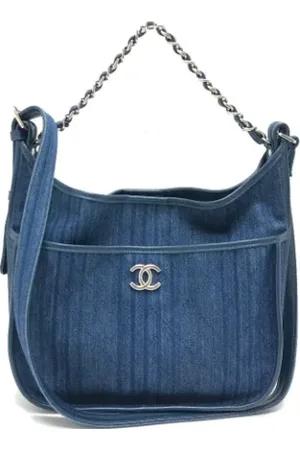 CHANEL Femme, Pre-owned, Bleu, Taille: ONE Size Pre-owned Denim sacs-chanel
