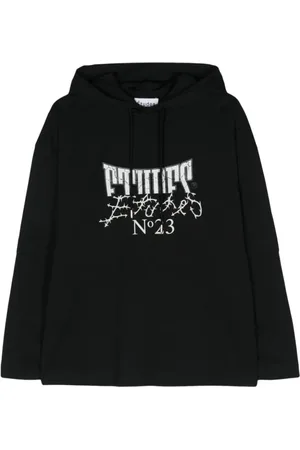 Etudes Homme, Sweatshirts et sweats à capuche, Noir, Taille: L Sweat à Capuche en Coton Biologique Noir/Blanc
