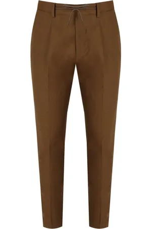 Manuel Ritz Homme, Pantalons, Brun, Taille: L Pantalon Laine Cognac Coupe Droite