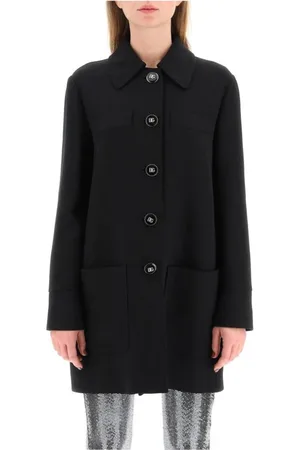 Dolce & Gabbana Femme, Manteaux, Noir, Taille: 38 FR Manteau Femme Logoed-Button Caban