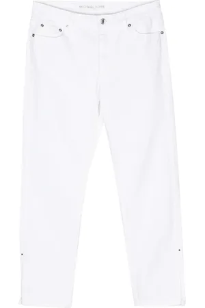 Michael Kors Femme, Jeans, Blanc, Taille: 44 FR Jean droit blanc avec fente latérale