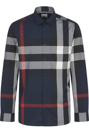Burberry Homme, Chemises, Multicolore, Taille: XL Chemise Slim Fit en Coton à Carreaux