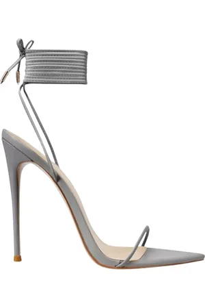 Femme LA Femme, Chaussures, Gris, Taille: 36 EU Pierre Minimal Sandales à Talons Hauts Lacées