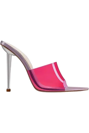 Femme LA Femme, Chaussures, Rose, Taille: 36 EU Mules Roses avec Bride en PVC Transparent