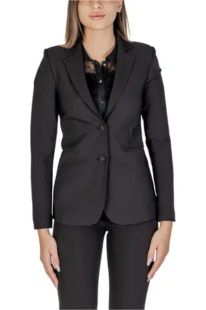 SANDRO FERRONE Femme, Vestes, Noir, Taille: 36 FR Blazer Noir à Boutons Col Revers